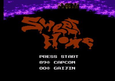 The title screenshot for the NES import game Sweet Home.