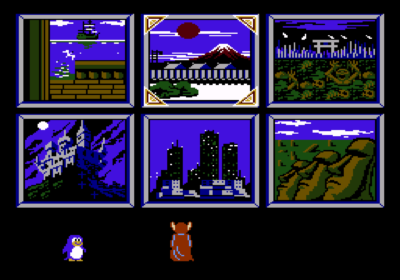 The level select screen in the game Wai Wai World.