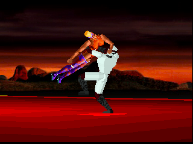 A character performs a throw against another opponent.