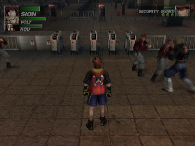 Gameplay during one of the battle scenes early in the game.