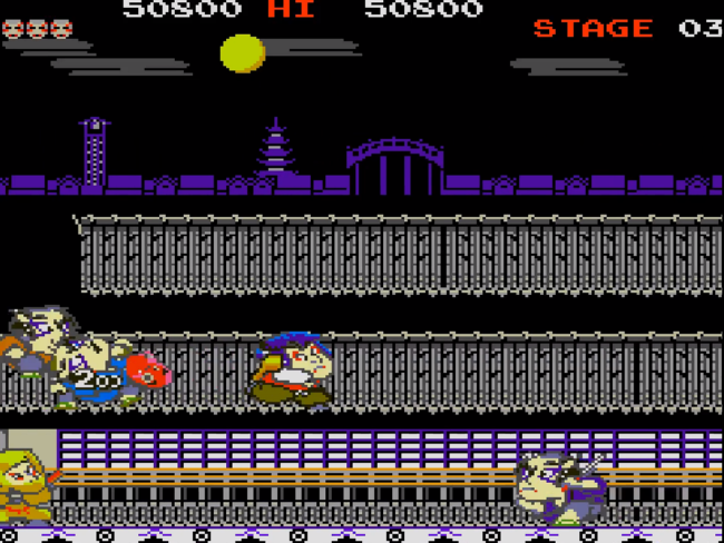An early stage in the game Mr. Goemon.