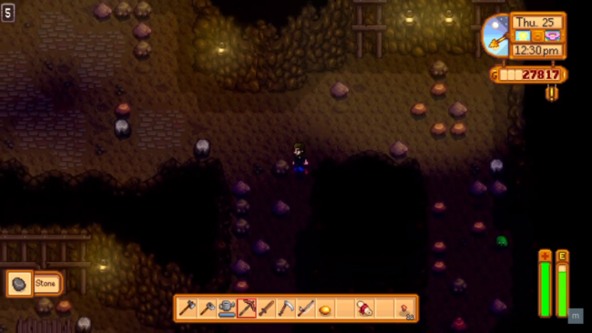 Mining in Stardew Valley.
