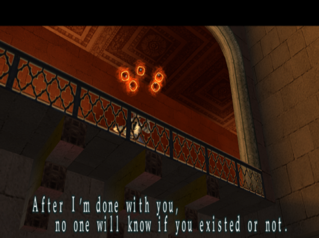 The vampire lord shoots fireballs at the player.
