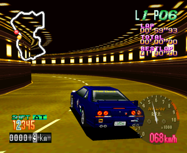 A tunnel sequence in the game Deadheat Road.