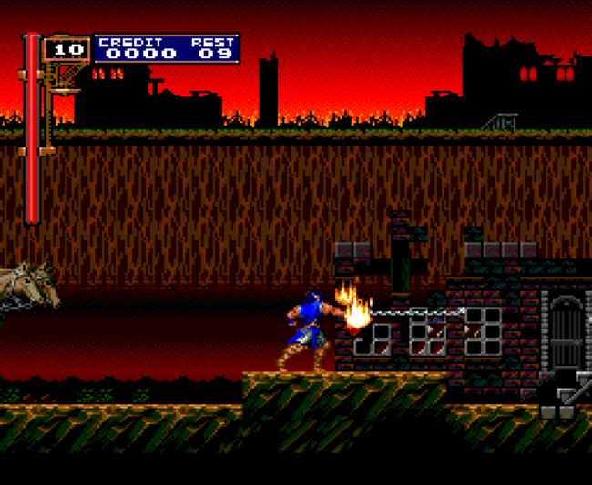 The second screenshot for Castlevania: Rondo of Blood on the PC-Engine CD.