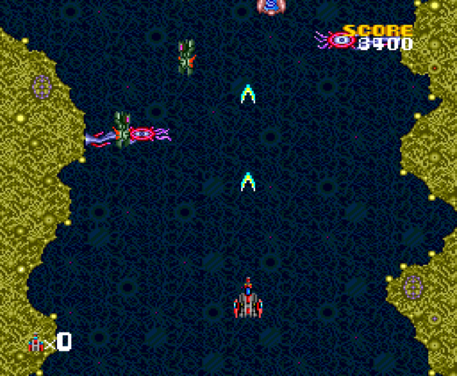 The second screenshot for Armed F on the PC-Engine.