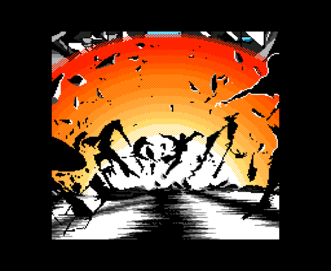 The first screenshot for Avenger on the PC-Engine CD.