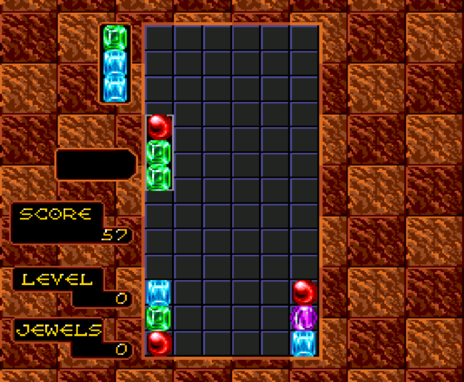 The first screenshot for Columns on the PC-Engine.