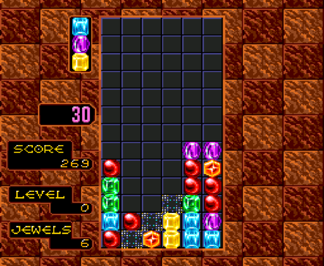 The second screenshot for Columns on the PC-Engine.