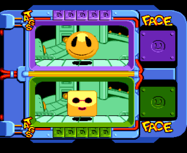First screenshot for Faceball on the PC-Engine CD.