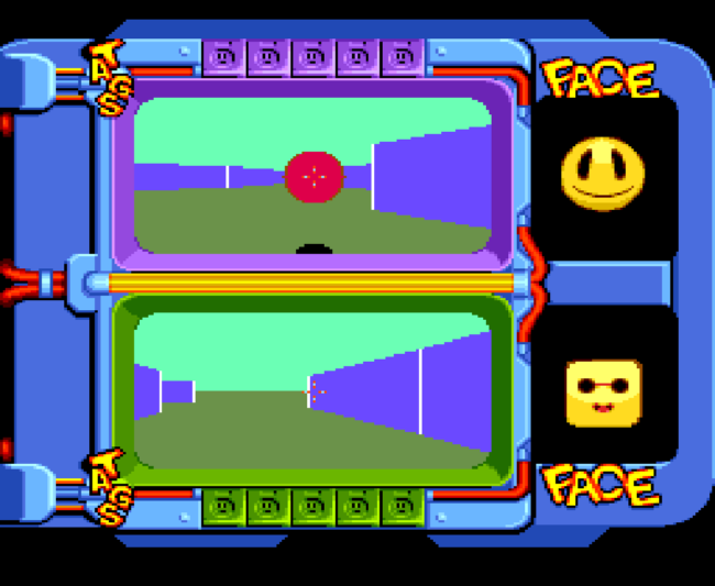 Second screenshot for Faceball on the PC-Engine CD.