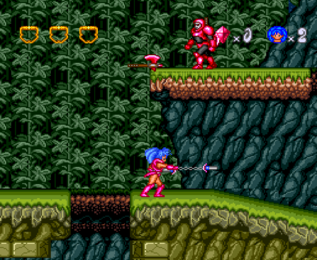 Second screenshot for Faussete Armour on the PC-Engine CD.