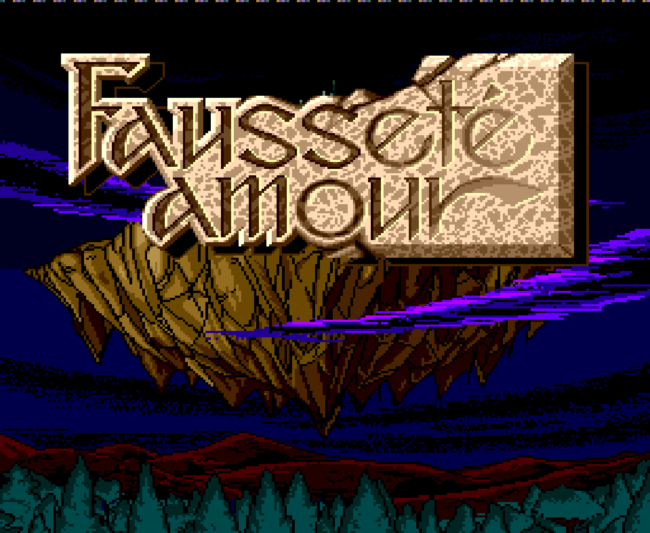 Title screen for Faussete Armour on the PC-Engine CD.
