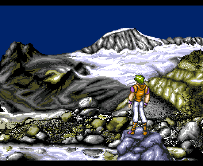 The first screenshot for Flash Hiders on the PC-Engine CD.