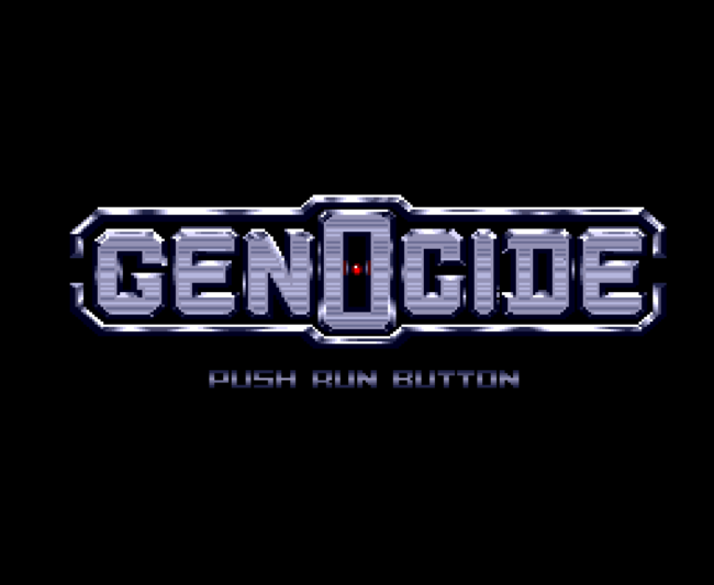 Title screen for Genocide on the PC-Engine CD.