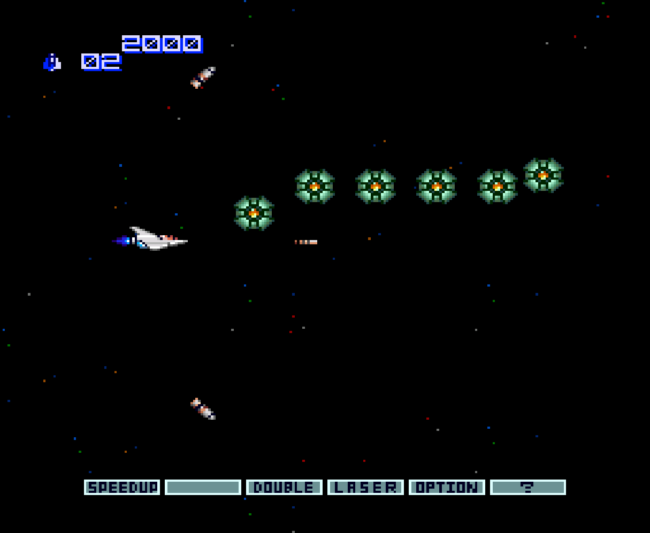 The second screenshot for Gradius II.