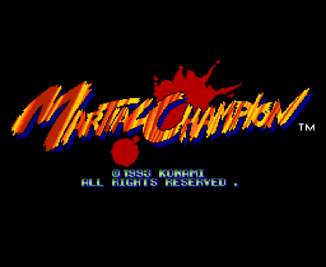 Title screen for the import game Martial Champion.