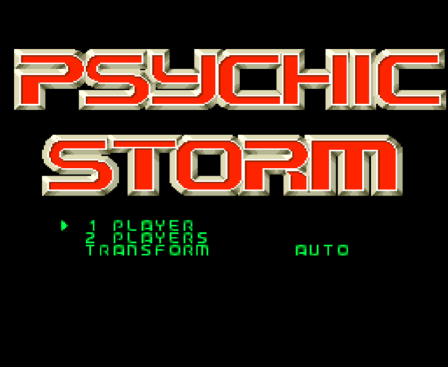 The title screen for the PC-Engine CD import game Psychic Storm.