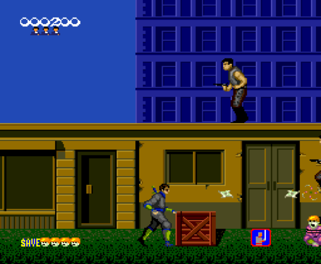 Second screenshot for Shinobi on the PC-Engine CD.