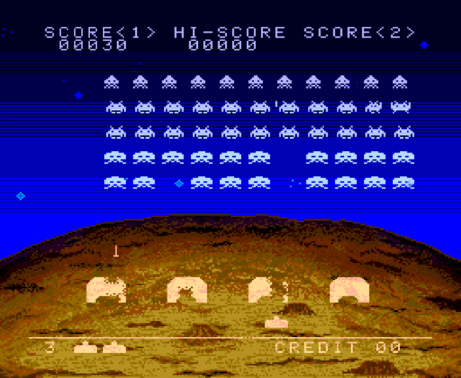 The second screenshot for the PC-Engine CD game Space Invaders.