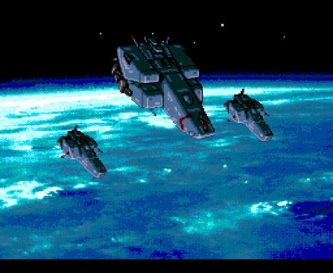 The first screenshot for Spriggan Mark 2 on the PC-Engine CD.