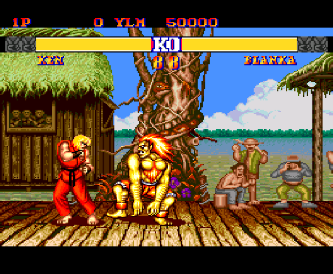 The second screenshot for Street Fighter II Champion Edition on the PC-Engine.
