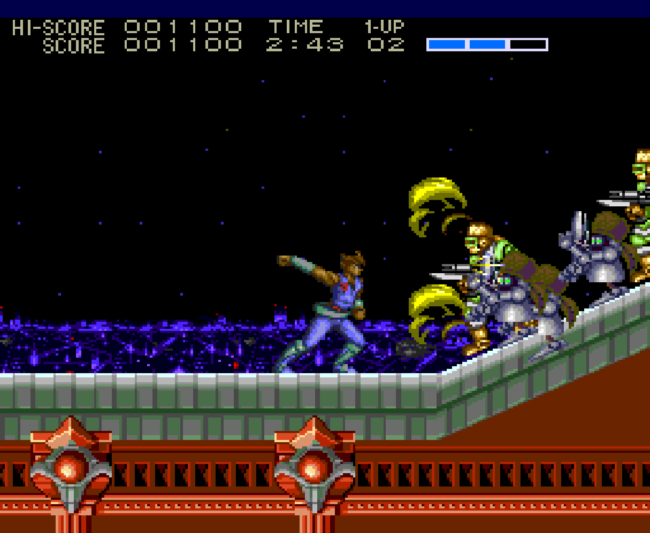 Second screenshot for Strider Hiryuu on the PC-Engine CD.