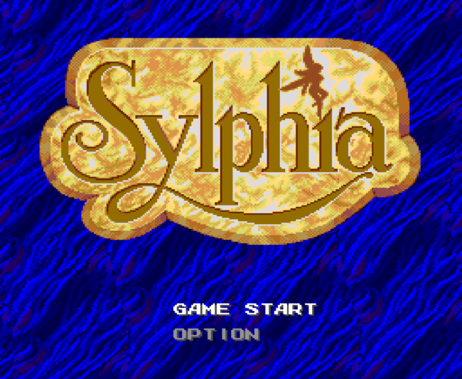 The title screen for the PC-Engine CD game Sylphia.