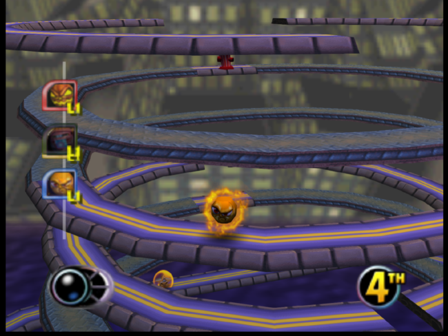 One of the many festive balls you play as in this game.