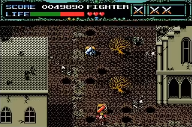 Playing as the fighter character in the opening stage of Undeadline.