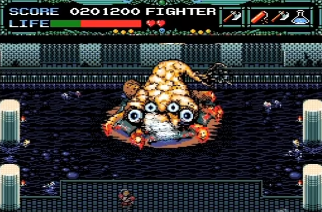 An aquatic boss encounter.