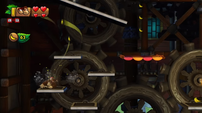 A stage with many moving platforms.