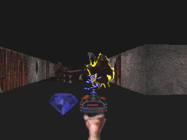 Shooting enemies in Escape From Monster Manor.