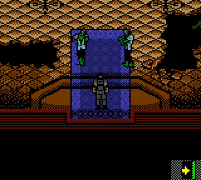 Barry Enters the first indoor area in Resident Evil Gaiden.