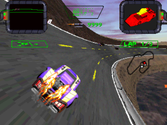 The track in this stage slants to the right.
