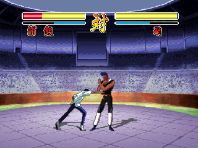 The opponent blocks a punch.