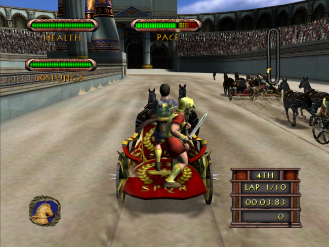 Racing in an outdoor arena.