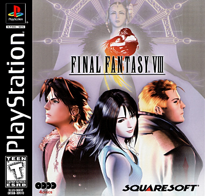 Front cover for Final Fantasy VIII on the Sony PlayStation.