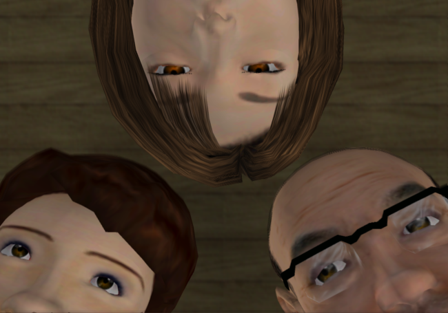 The Yamada family peers into a box.