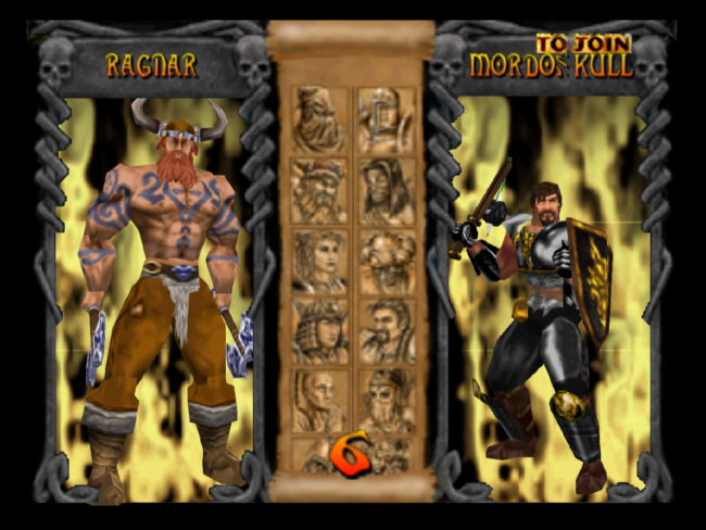 The character select screen in Mace.