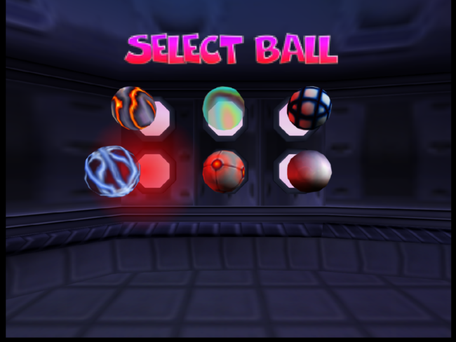 Selecting a ball in Milo's Astro Lanes.