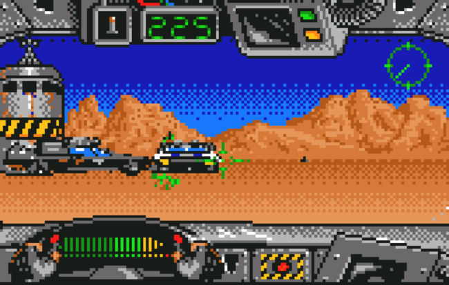 Battling against another car in a desert stage.