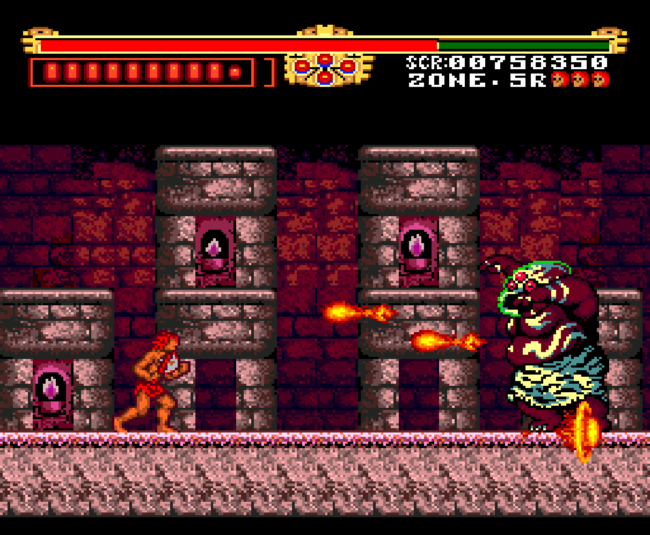 A boss battle within a castle.