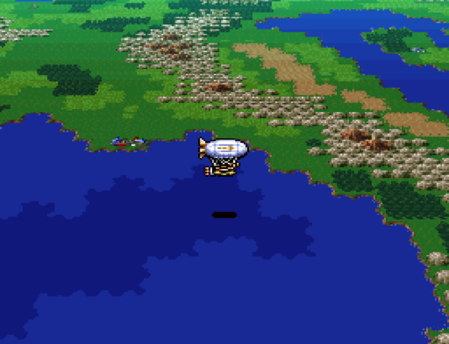 Exploring the world map via airship.