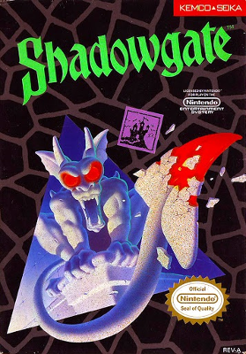 The front cover for Shadowgate on the Nintendo Entertainment System.