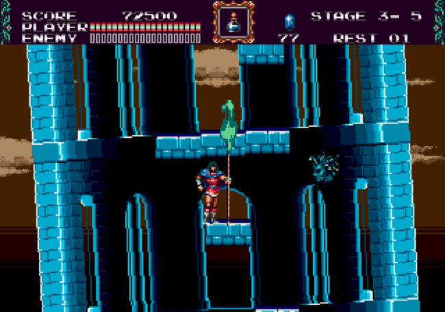 The leaning town of Piza stage in Castlevania: Bloodlines.