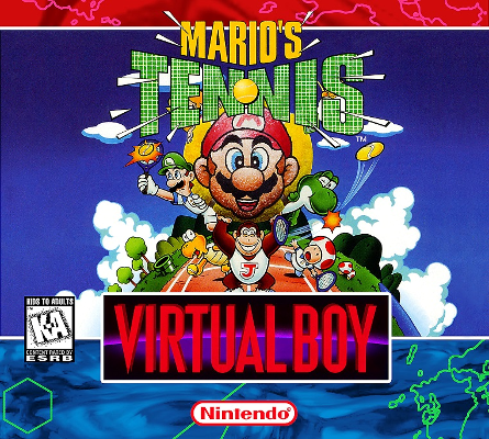 Front cover for Mario Tennis on the Nintendo Virtual Boy.