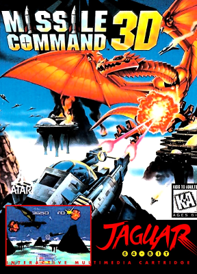Front cover for Missile Command 3D for the Atari Jaguar.