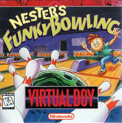 Front cover for Nester's Funky Bowling on the Nintendo Virtual Boy.