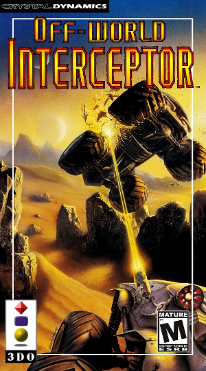 Front cover for Off World Interceptor for the Panasonic 3DO.
